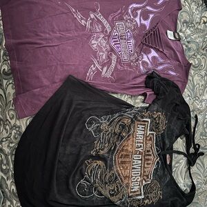 Harley-Davidson Purple & Black Women's Graphic Tees
